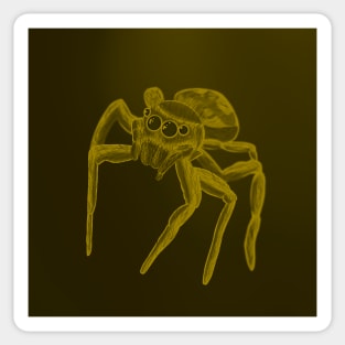 Jumping Spider Drawing V18 (Yellow 2) Sticker